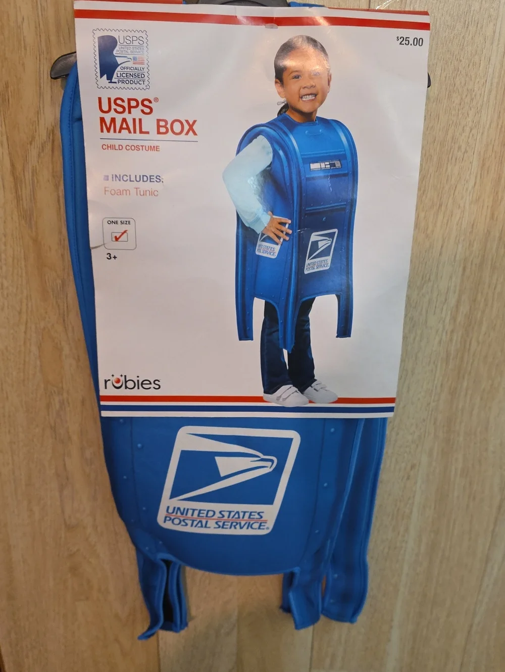 KIDS ONE SIZE USPS MAIL BOX COSTUME